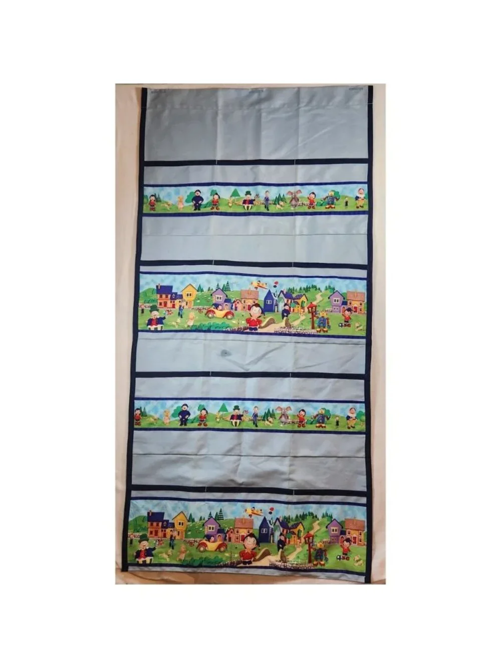 Vintage Noddy in Toyland Fabric Wall Hanging Organizer Pockets Toytown Decor